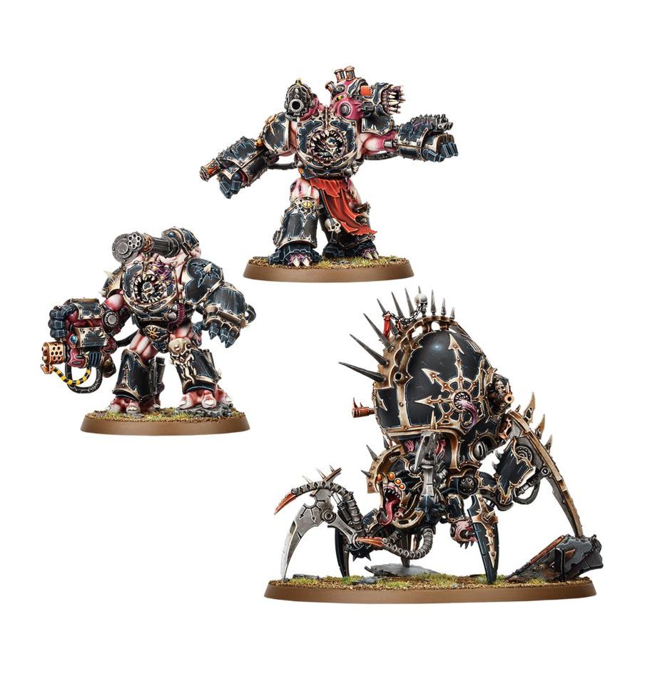 Chaos Space Marines: Warpforged Venomcrawler and Obliterators