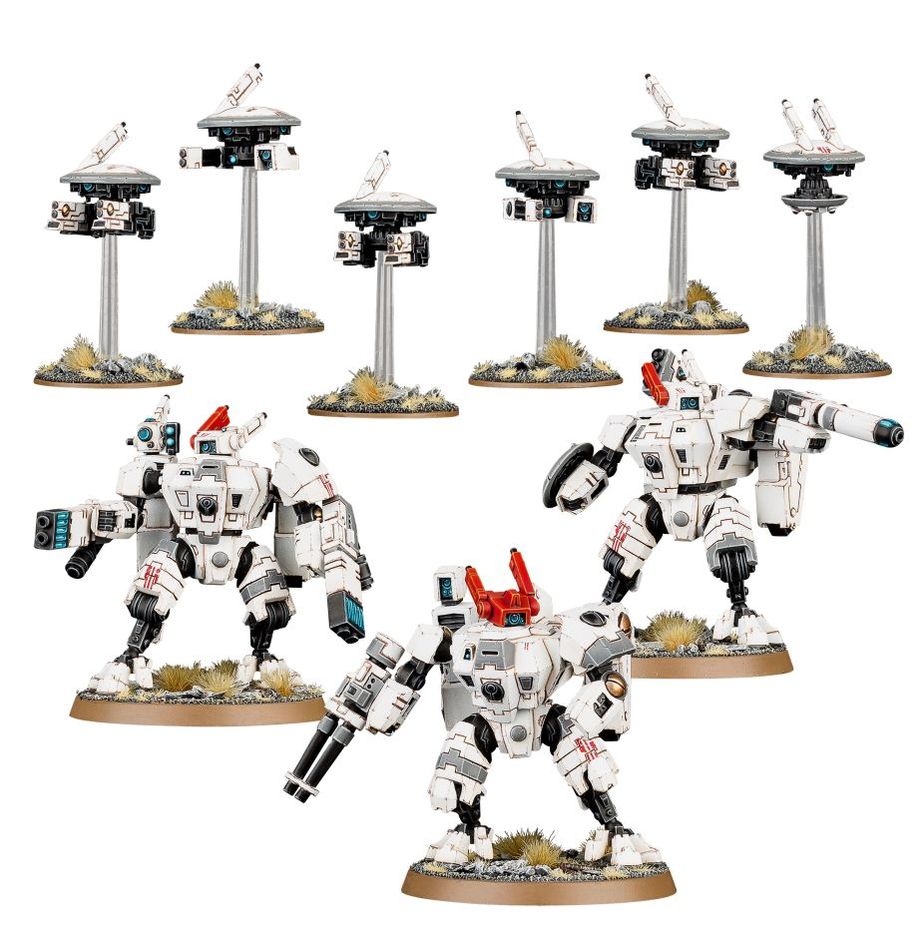 T’au Empire: XV8 Crisis Battlesuit Team