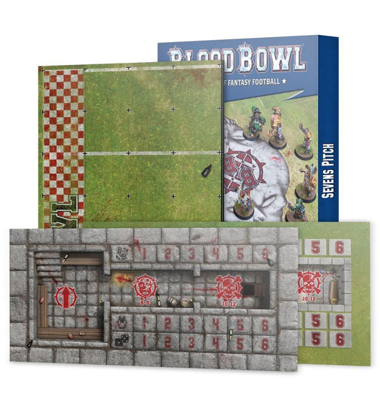 Blood Bowl Sevens Pitch: Double sided pitch and dugouts for Blood Bowl Sevens