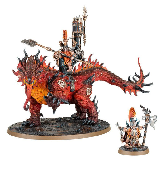 Fyreslayer: Auric Runefather on Magmadroth