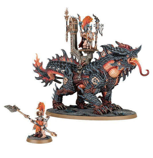 Fyreslayer: Auric Runesmiter on Magmadroth